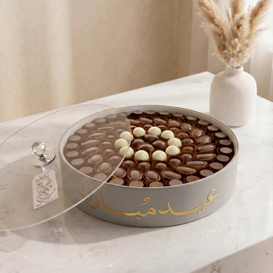 Eid Belgian Chocolate Bonbon Leather Tray – 1KG
