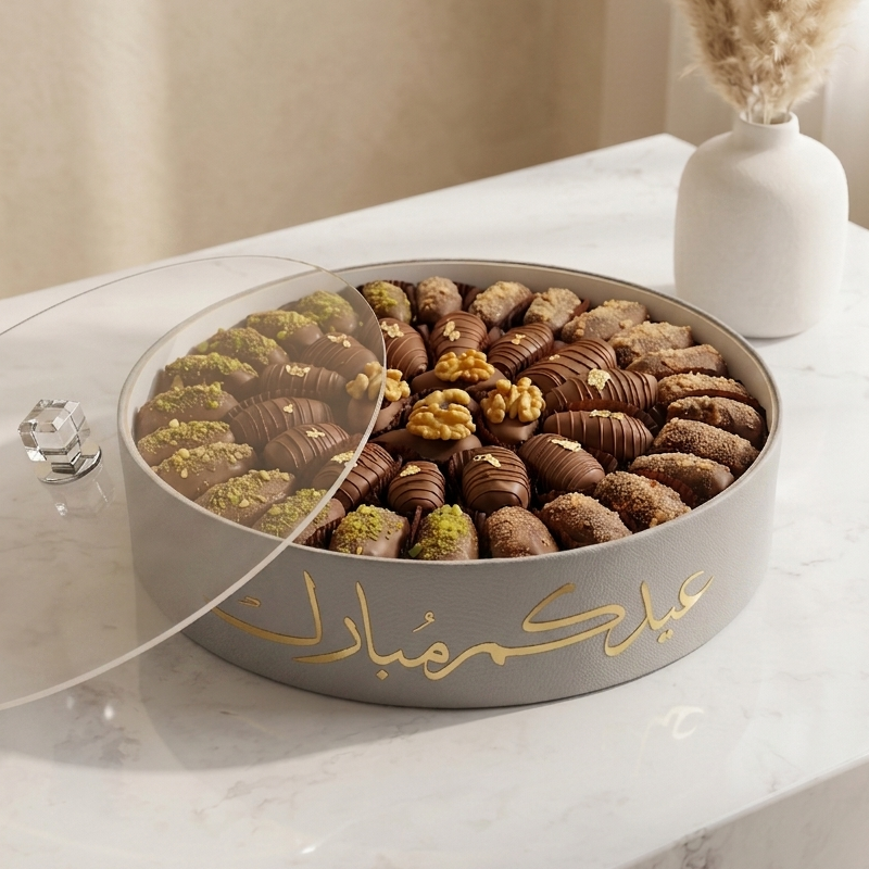 Tray of Belgian Chocolate-Stuffed Dates-45 psc