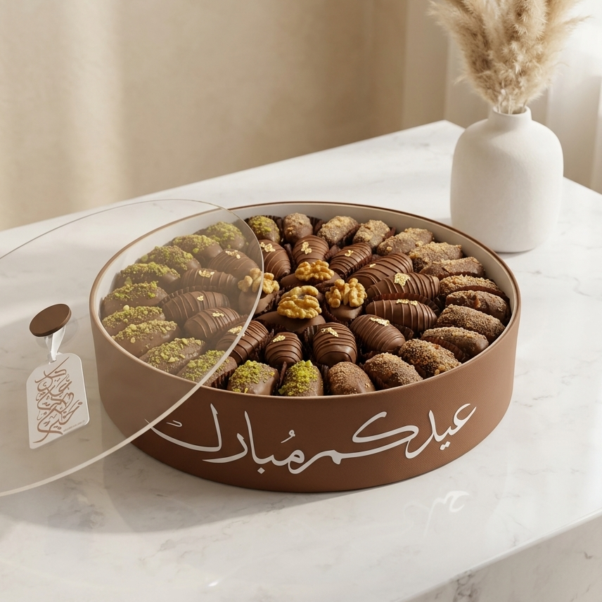 Tray of Belgian Chocolate-Stuffed Dates-45 psc