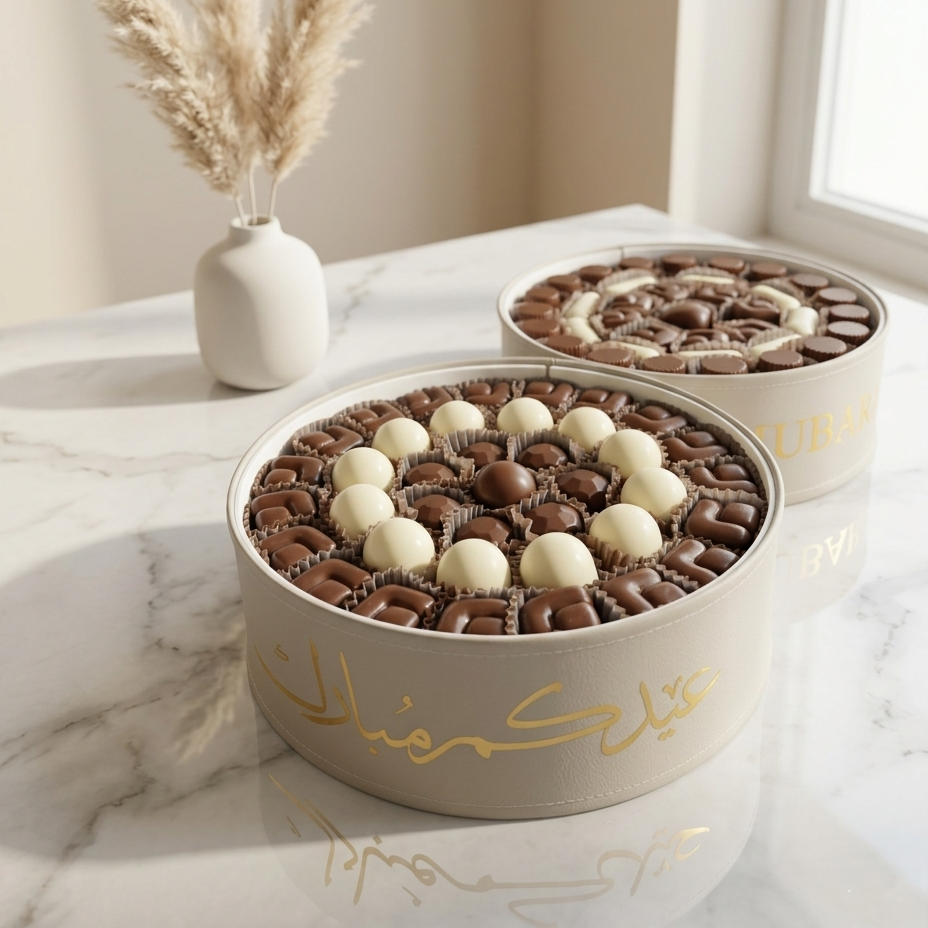 Eid Leather Tray of Premium Belgian Chocolate 40 psc
