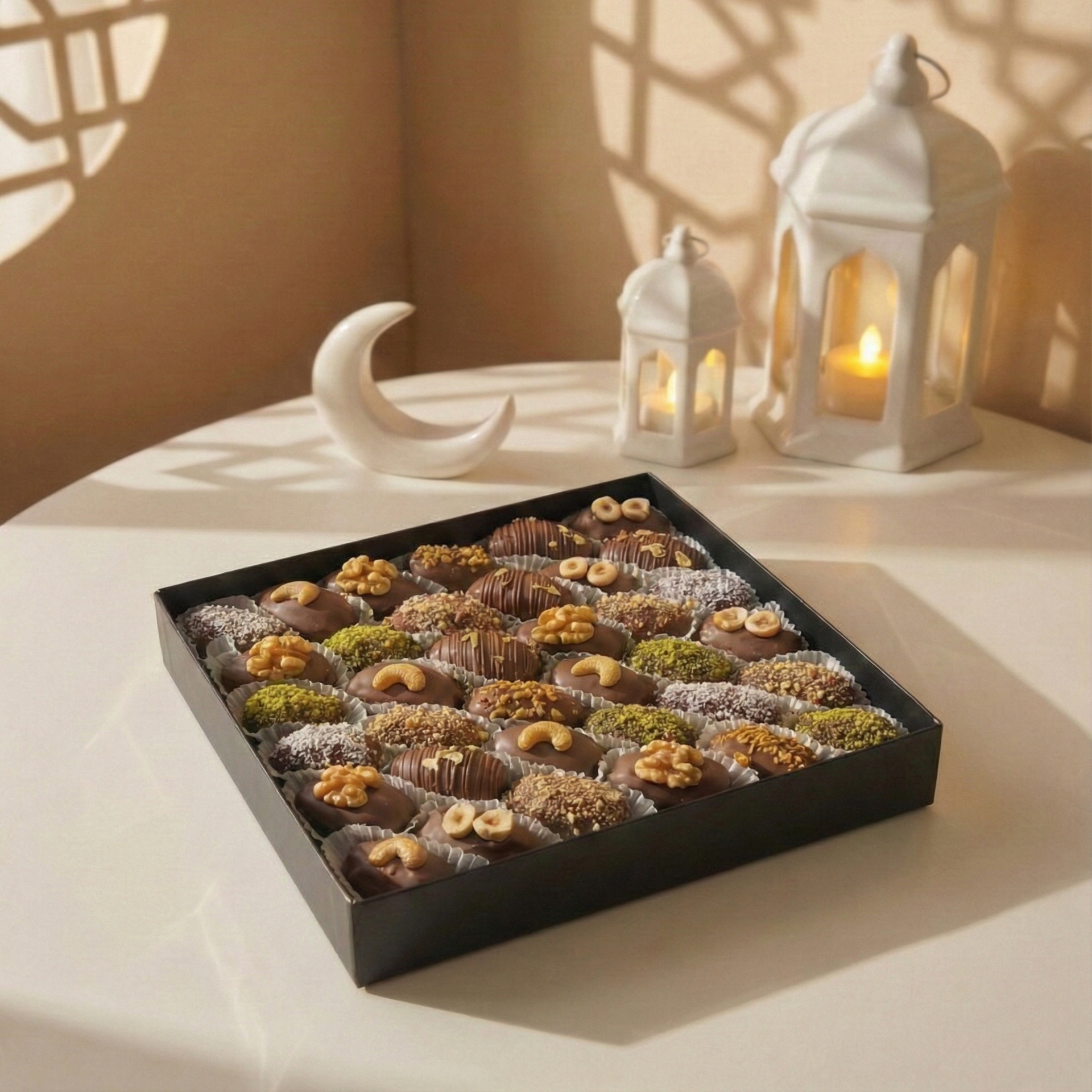 Belgian Chocolate Medjool Dates Box - 36 Pcs