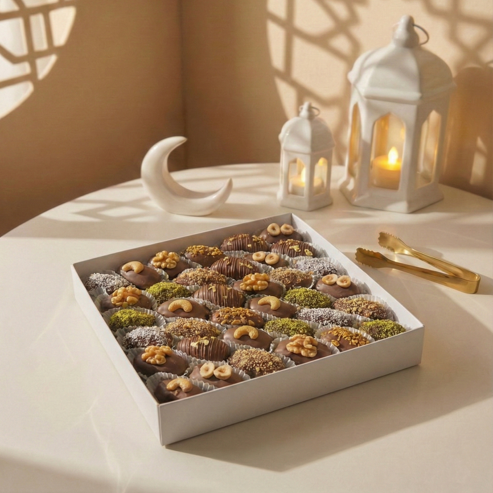 Belgian Chocolate Medjool Dates Box - 36 Pcs