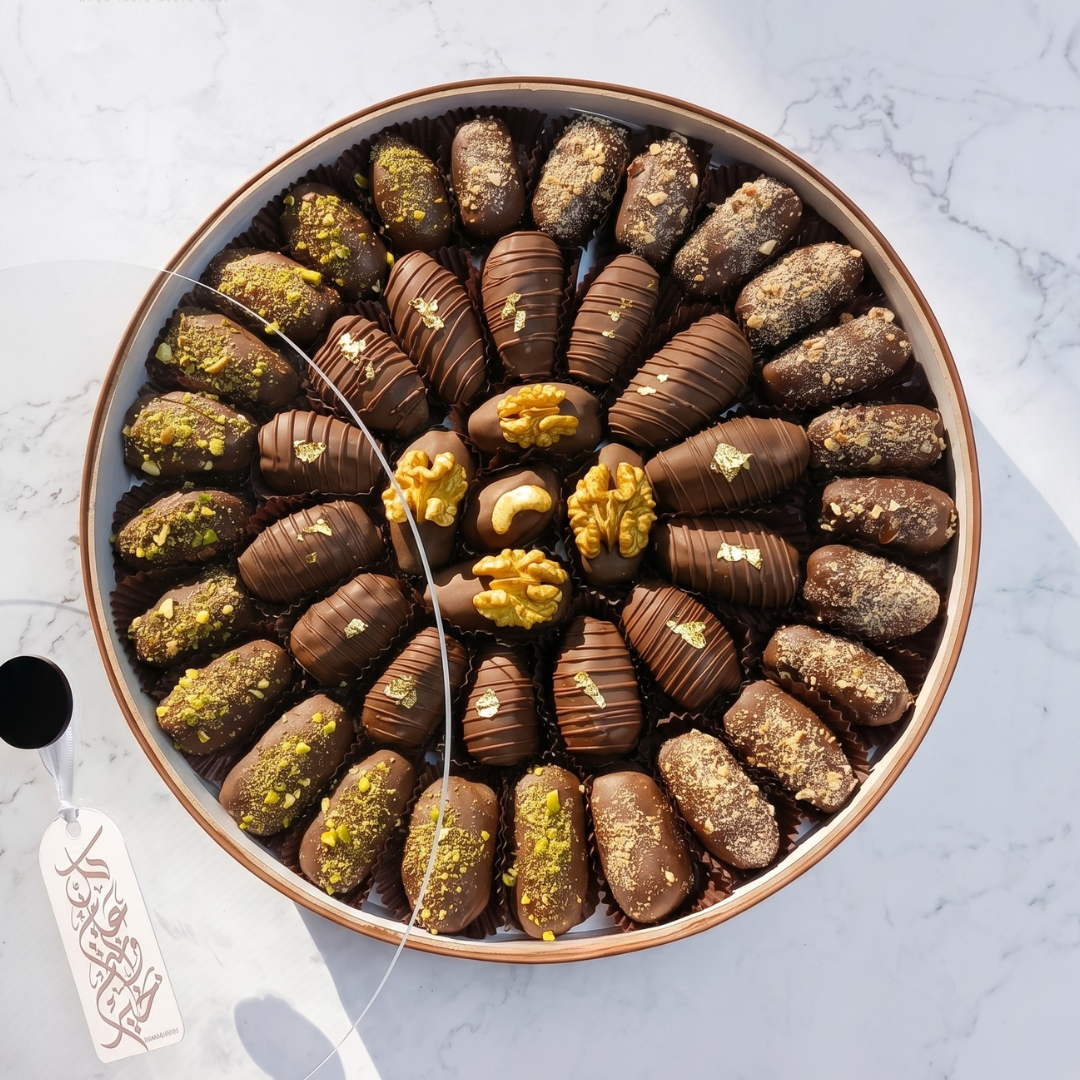 Tray of Belgian Chocolate-Stuffed Dates-45 psc